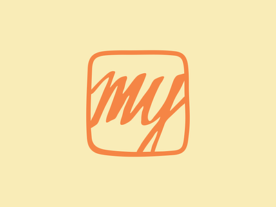 My v2 design handwriting icon lettering logo mark