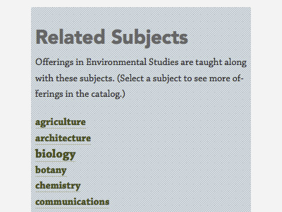 Related Subjects