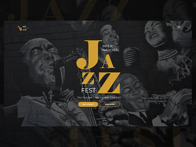 Jazz Fest Landing Page black concept design jazz jazz festival landingpage music ui ux web