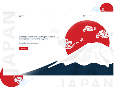 Japanese Language School Landing Page concept design japan landingpage language school site design ui ux web webdesign website design