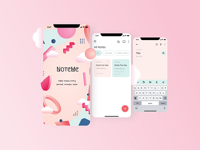 NoteMe app app concept design illustration ui ux web