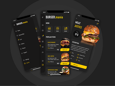 Burger.mania app concept app branding concept design food ui ux