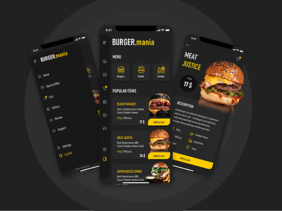 Burger.mania app concept by Valeria Snitchenko on Dribbble