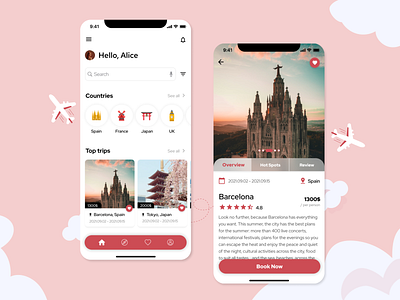 Travel app branding concept design illustration site design ui ux web