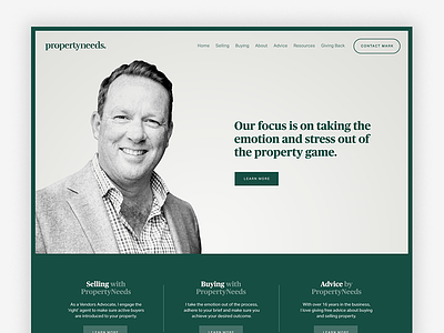 PropertyNeeds Landing Page branding landing page web design website website design