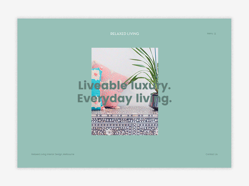 Relaxed Living UI branding ui user interface web design website