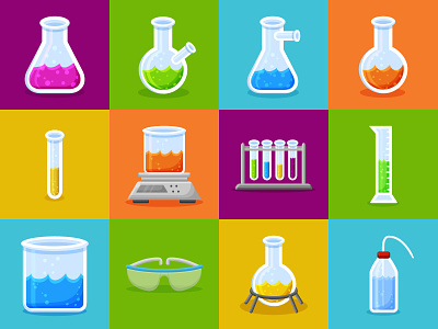 Laboratory Icon Flat Style chemical chemistry design flat icon illustration illustrator laboratory logo ui ux vector website