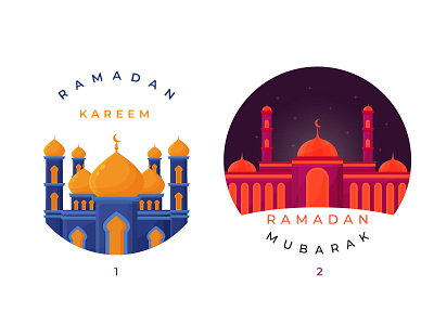 Ramadan Logo Flat Illustration For Greeting Cards