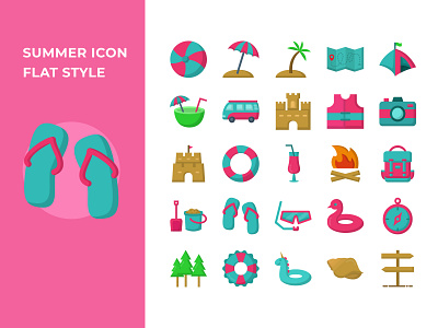 Summer Icon Flat Style