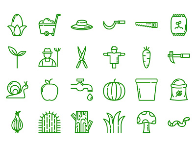 Gardening Icon Line Simple Style farming gardening icon illustrator minimal nature ui vector