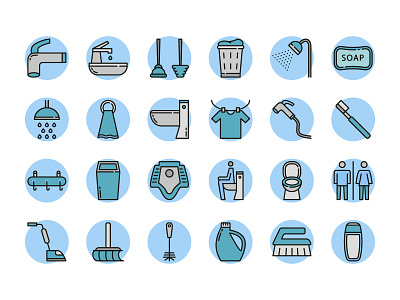 Bathroom Icon Filled Outline Style bathroom design flat icon illustration illustrator logo minimal ui vector