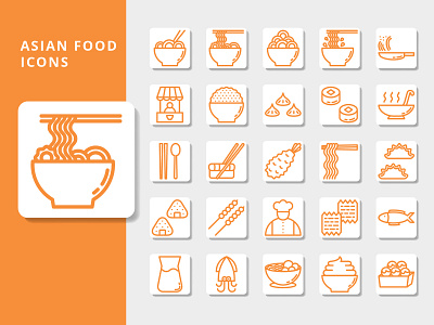 Asian Food Icon design icon illustrator logo vector