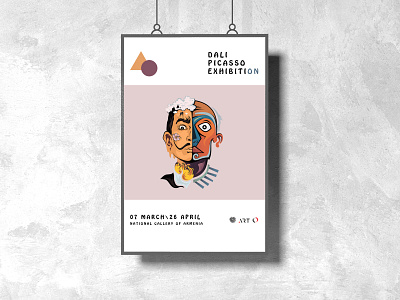 Exhibition «Dali & Picasso» design illustration minimal poster