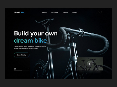 Landing UI Dream Bike branding dark design uiux uiuxdesign