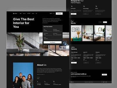 (Pro Plan - Dark Mode) Interior and Architecture - Web Design