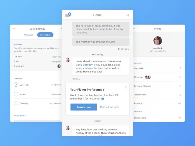 Personal Assistant App By Hanson Wu For MetaLab On Dribbble   Mave Dribbble 