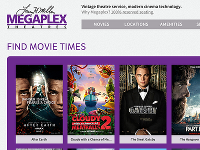 Movie Theater Homepage ui ux