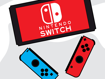 Nintendo switch flat icon illustration minimal vector