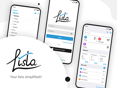 Lista - App Development app design design for ios digital design ios ios app ios app design ios app development ios design list app logo mobile app design mobile application mobile ui product design ui ui for mobile ui for mobile app uiux