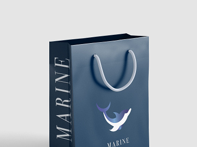 Marine logo on bag bags design flat graphic graphicdesign logo logodesign logotype marine marinelogo typography