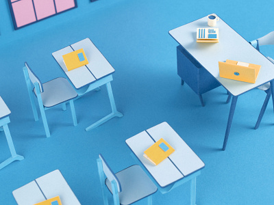 Classroom - The Squiz Kids animation animation 2d art direction classroom creative design design illustration miniature paper paper art papercraft podcast scenography set design