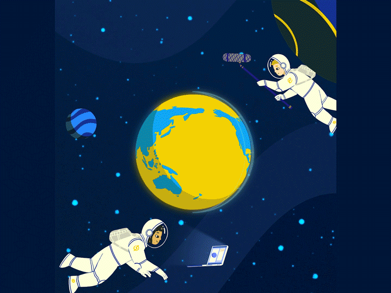 Space - Squiz Kids adventure animation animation 2d art art direction astronaut creative design illustration kids laptop mic motion design planet podcast safe shield space spacesuit star universe