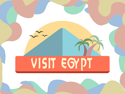 Visit Egypt branding design flat icon illustration illustrator logo minimal vector web