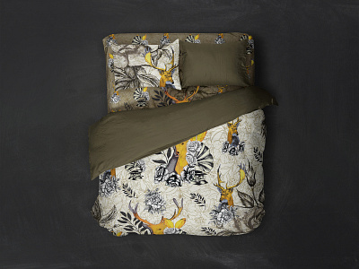 Vintage Theme - Bed Set Design bedsheet design illustration textile design textile print