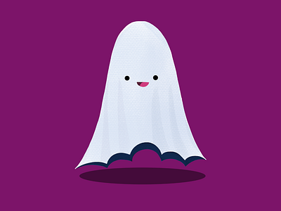 Friendly ghost affinity designer art cartoon character desing color cute draw illustration vector