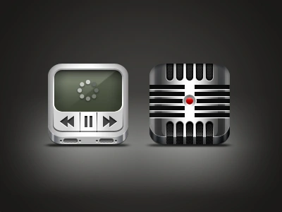 Upojenie HD - YouTube and Voice Memos hd icon icons ios iphone iphone 4 retina theme upojenie voice memos youtube