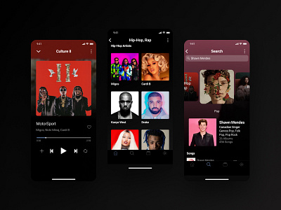 iPlay Music Application Design app appdesign application design icon inspiration ui uiux ux uxuidesign