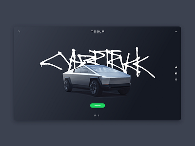 TESLA  -  CYBERTRUCK  Landing Page Design