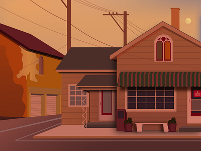 Little street vector illustration