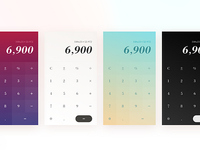 Calculator app calculator clean color dailyui ios mobile ui