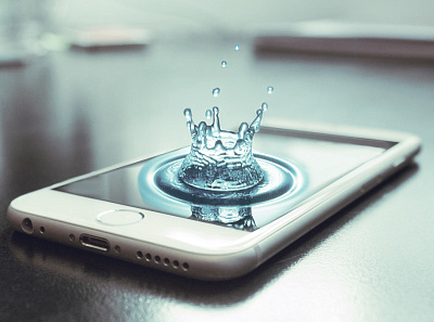 A drop of water into the phone branding design drop mockup mockups phone phone app photo photography photos photoshop poster poster art poster design typography wather