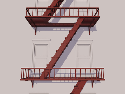 36 Days of Type - Z 36 days of type 36daysoftype 3d apartment c4d cinema 4d fire escape loop new york