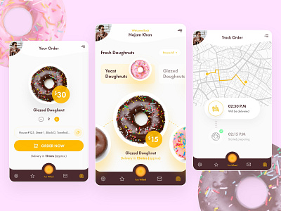 Bakery Mobile UI/UX Design bakery mobile app design doughnut flat minimal mobile app design mobile ui ui ux xd design