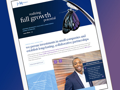 JM Partners branding typography ui web development website design