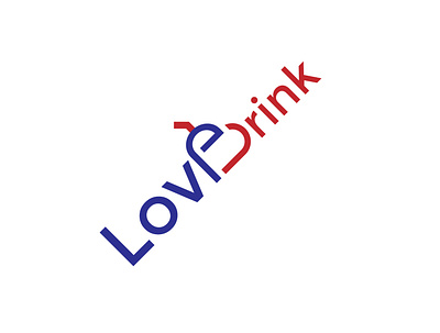 Love Drink Logo Concept branding drink flat illustrator logo love monoline vector wfh