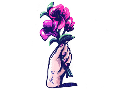 For P. art creative digital digitalart drawing flowers hand illustration illustrations procreate