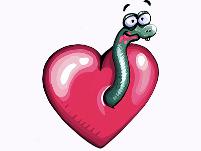 Lover art creative digital digitalart drawing heart illustration illustrations love procreate worm