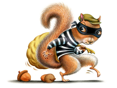 Squirrel Thief anthropomorphic animals burglar squirrel thief