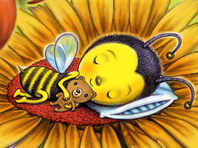 Sleepy Bees Email baby bee bee flowers sleeping