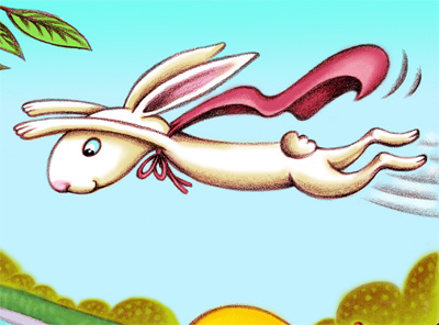 silly rabbit flying illustration rabbit