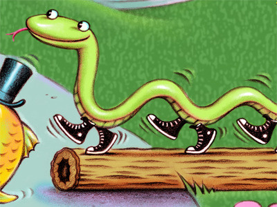 silly snake hightops illustration snake