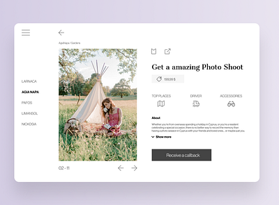 Landing page for photographer design figma icon minimal site typography ui ux web website