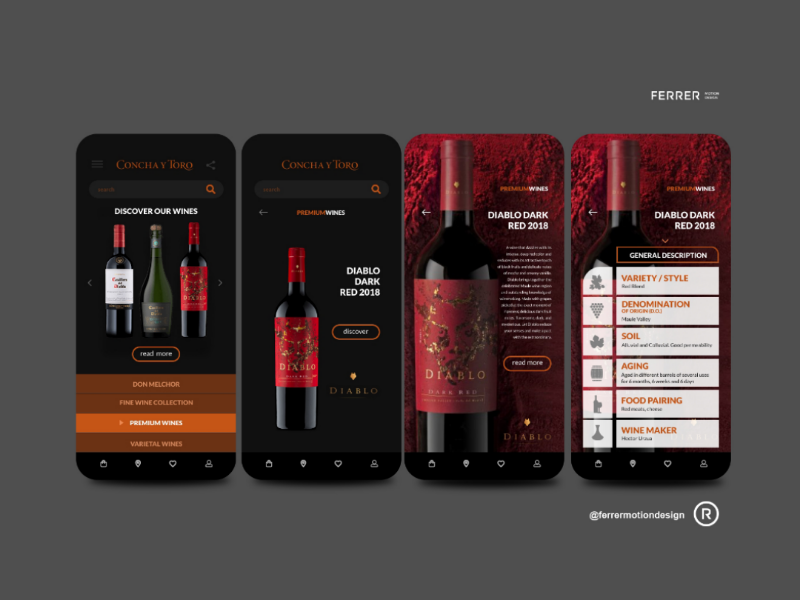 Wine App Design concept by Carlos Ferrer Hernandez on Dribbble