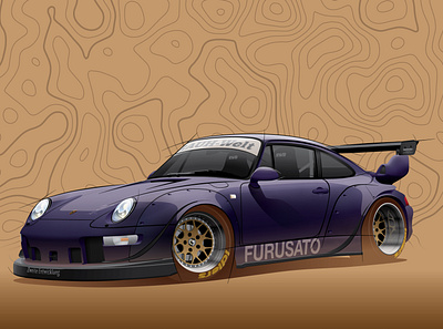 Purple porsche car design drawing illustration illustrator porsche rauh welt sketch vector vehicle