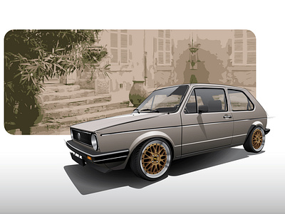 VW golf I car design drawing golf illustration illustrator sketch vector vehicle volkswagen vw