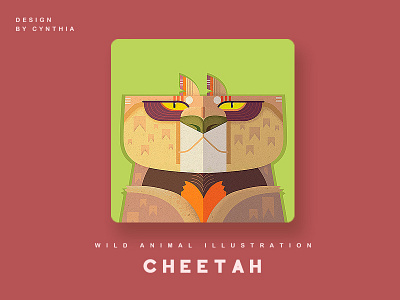 CHEETAH animal cheetah illustration sticker